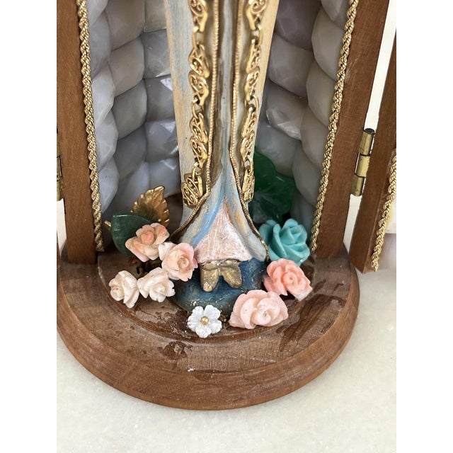 Statuette of the Madonna with 18K Gold and Precious Stones, Italy, 1981 For Sale - Image 9 of 14