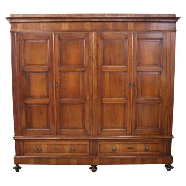 Large Antique 19th Century 4-Door Wardrobe in Walnut For Sale - Image 17 of 17