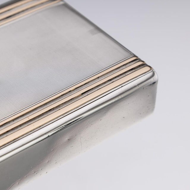 20th Century English Silver & 9k Gold Cigar Case from Cartier of New Bond St, 1929 For Sale - Image 17 of 18