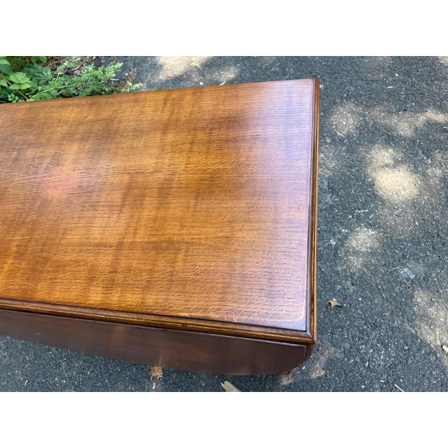 Brown Vintage English Table Drop Leaf Gateleg Barley Twist Oval Dining Table For Sale - Image 8 of 18