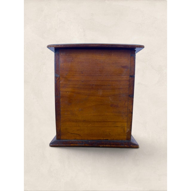 Wood Antique English Oak Tea Caddy With Key, Circa 1900 For Sale - Image 7 of 10