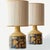 1 of the 2 beautiful ceramic table lamps by Haico from Soholm, Denmark 1960s. Combined with a custom lampshade. The brown...