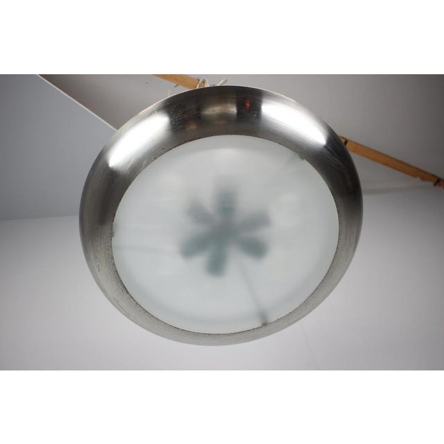 Bauhaus Art Deco UFO Pendant Light by Josef Hůrka for Napako, 1930s For Sale - Image 3 of 17