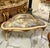 Rococo French Rococo Sky Blue Settee – Gold Leaf Frame, Ornate Cherub Top, Damask Upholstery For Sale - Image 3 of 4