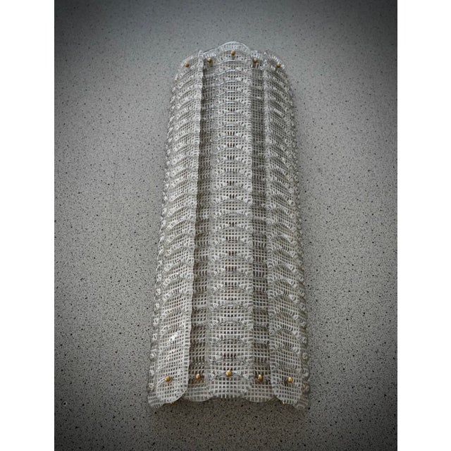 2000 - 2009 Murano Semi Circle Transparent White Art Glass Wall Light and Sconces, 2000 For Sale - Image 5 of 10