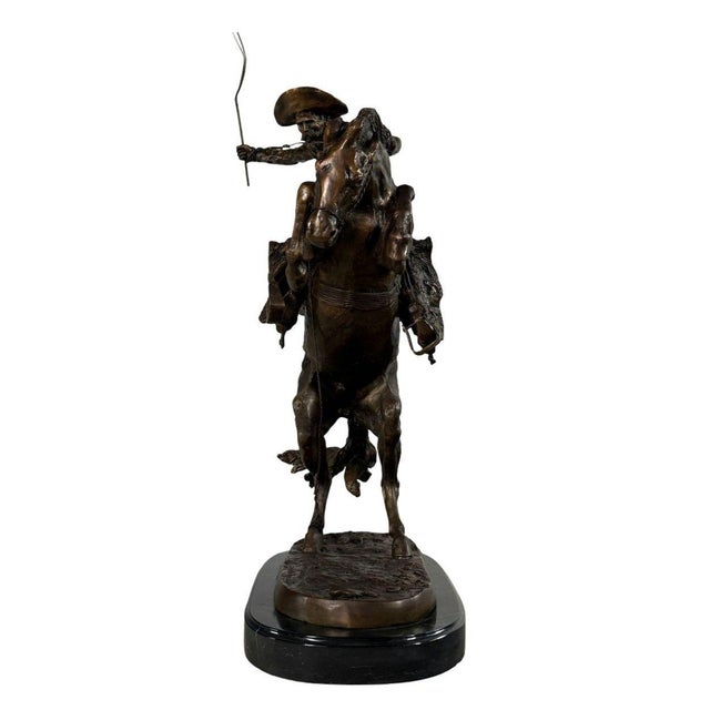 "Bronco Buster" Signed Bronze Sculpture After Frederic Remington - 35" H For Sale In Dallas - Image 6 of 11