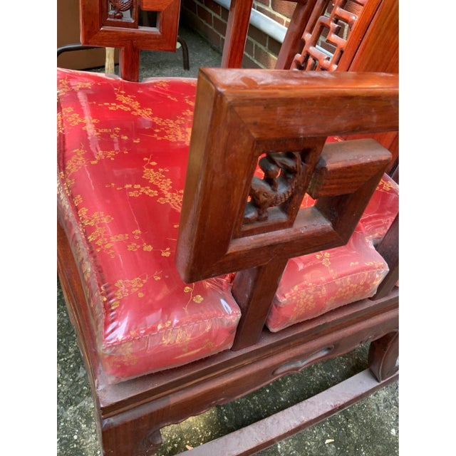 Wood Chinoiserie Rosewood Rocking Chair For Sale - Image 7 of 11