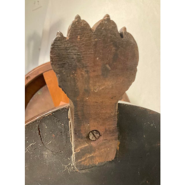 Antique 1800s Rosewood Pedestal Plant Holder Removable Copper Insert, Three-Legged Lions Hairy Paw For Sale - Image 10 of 12