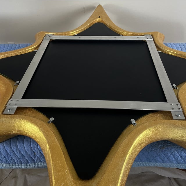 Mirror No. 3 - Sculptural Wall Object, Gold For Sale - Image 9 of 12