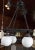 Chinoiserie Four White Globe Black Metal Faux Bamboo Chinoiserie Chandelier For Sale - Image 3 of 6