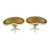 Mid 20th Century Vintage Hollywood Regency Gold Glass Kidney Shaped White Side Tables - a Pair For Sale