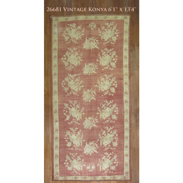 Early 20th Century Early 20th Century Soft Red Turkish Gallery Rug - 6'1" x 11'4" For Sale - Image 5 of 5