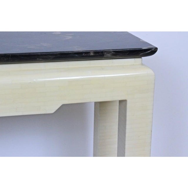Karl Springer Style Asian Motif Horn & Bone Console Table, 1980's For Sale - Image 11 of 13