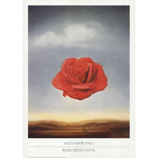 1990 Salvador Dali Meditative Rose Lithograph Poster For Sale