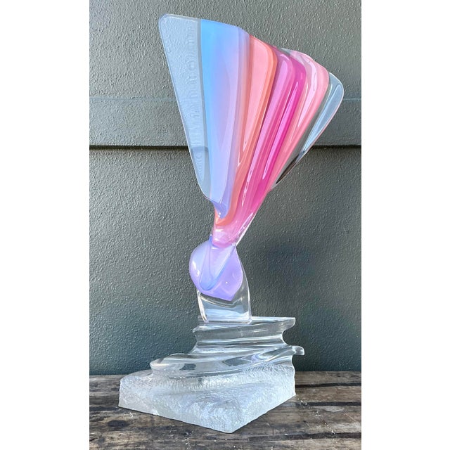 Vintage Monumental Lucite Fan Sculpture For Sale In West Palm - Image 6 of 12