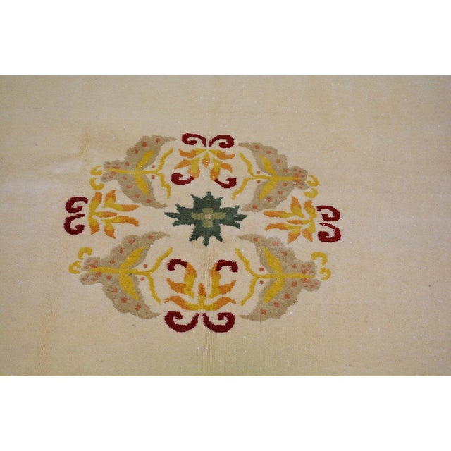 Art Deco Vintage Chinese Art Deco Knotted Wool Rug, 5'x6'10'' For Sale - Image 3 of 6