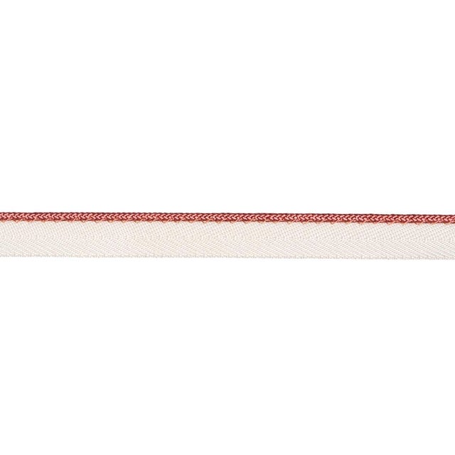 Schumacher Gustave Silk Lip Cord Narrow Trim In Coral For Sale