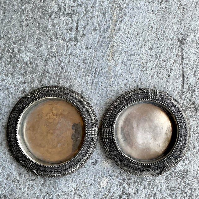 Vintage Tibetan Metal Catch All Tray For Sale - Image 4 of 6