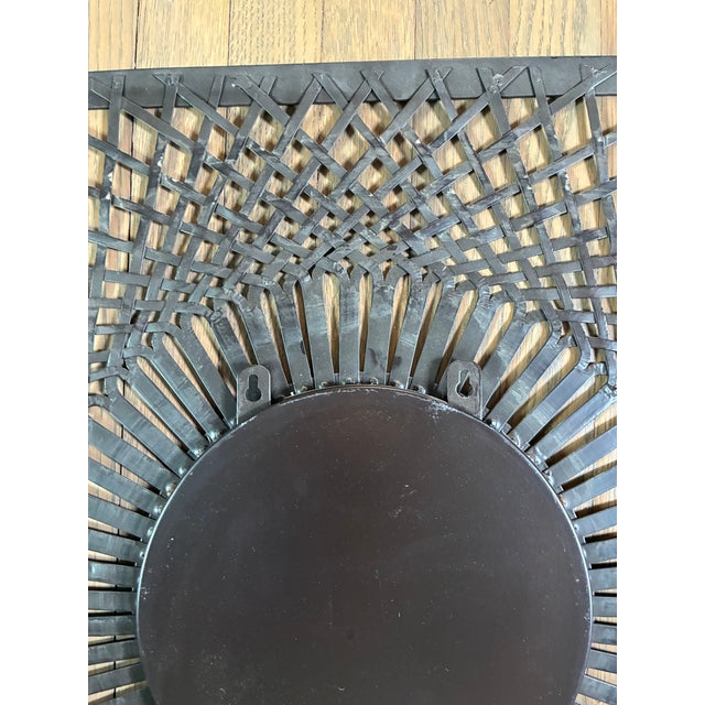 Contemporary Pair of Square Metal Frames With Round Mirror Inserts For Sale - Image 3 of 5