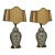 Late 20th Century Pair Lamps Custom Fortuny Shades For Sale