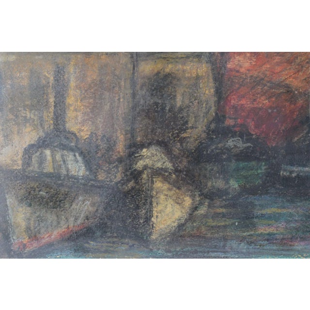 Modern M. Estvade, El Círculo Artístico de Sant Lluc, Expressive Harbor Scene, 1958, Lithograph on Paper, Framed For Sale - Image 3 of 9