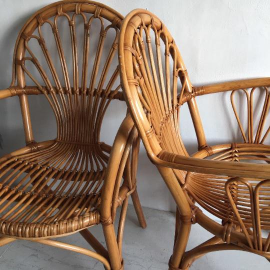 Vintage Bamboo Chair with Arms For Sale - Image 4 of 8