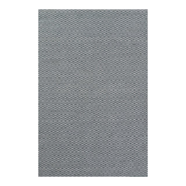 Erin Gates by Momeni River Davis Slate Hand Woven PET Indoor Outdoor Rug 5' X 7'6" For Sale