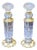 French Style Crystal & Brass Single Candle Holder Set of 2 for Refined Interiors For Sale