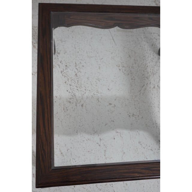 Country French Oak Coffee Table W. Glass Top For Sale - Image 9 of 12