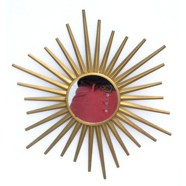 1950s Sunburst Mirror in the Style of Vallauris French Mid-Century Modern Wall Mirror For Sale - Image 5 of 11