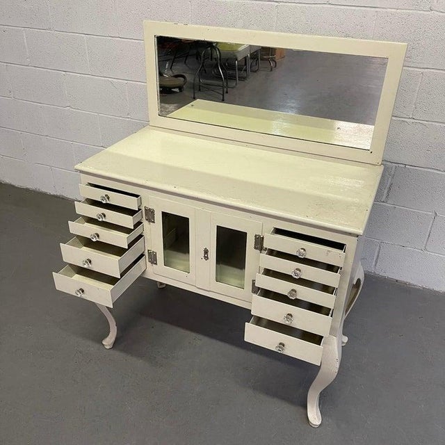 Antique Steel Apothecary Medicine Cabinet With Mirror For Sale In New York - Image 6 of 12