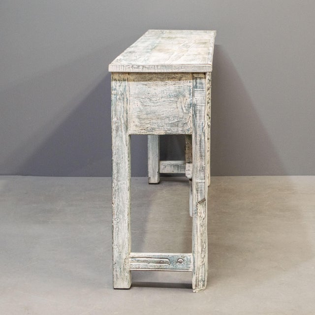 Carved & Painted Console Table Made From an Antique Rajasthani Door For Sale - Image 10 of 12