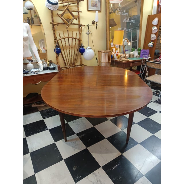 Scandinavian Extendable Round Table, 1960s For Sale - Image 3 of 18