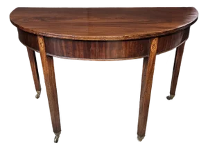 Late 19th Century Mahogany Inlaid Georgian Demi-Lune Console Table