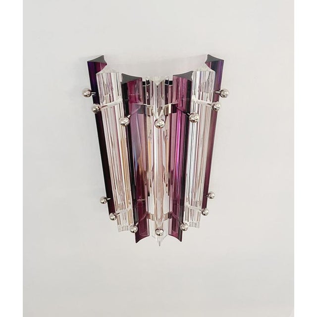 Italian Murano Glass Wall Sconces in the style of Venini, 1990s, Set of 2 For Sale - Image 12 of 16