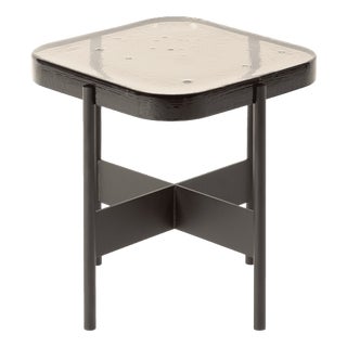 Alwa Square Two Side Table with Smoky Grey Top and Black Base by Sebastian Herkner for Pulpo For Sale