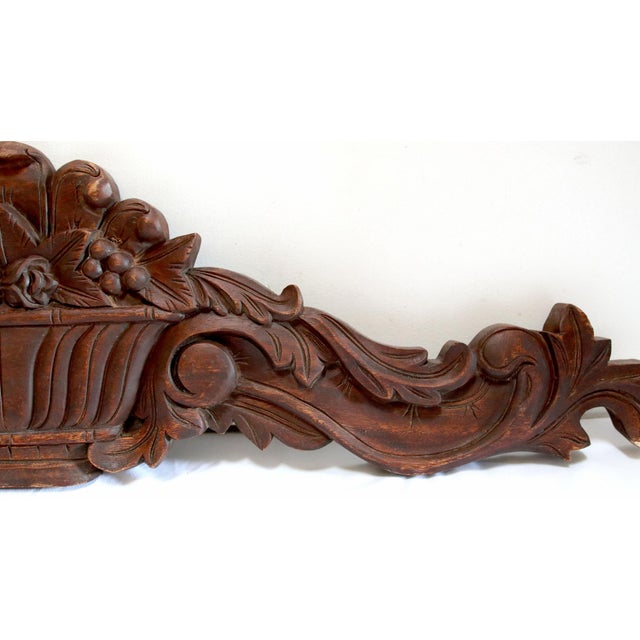 19th Century Mahogany Hand Carved Wood Cornice For Sale - Image 4 of 9