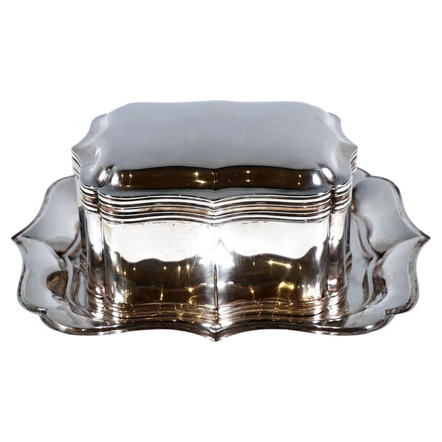 Antique Silver Tin on Presenter attributed to J.M. Van Kempen en Zonen, Netherlands, 1872, Set of 2 For Sale - Image 12 of 12
