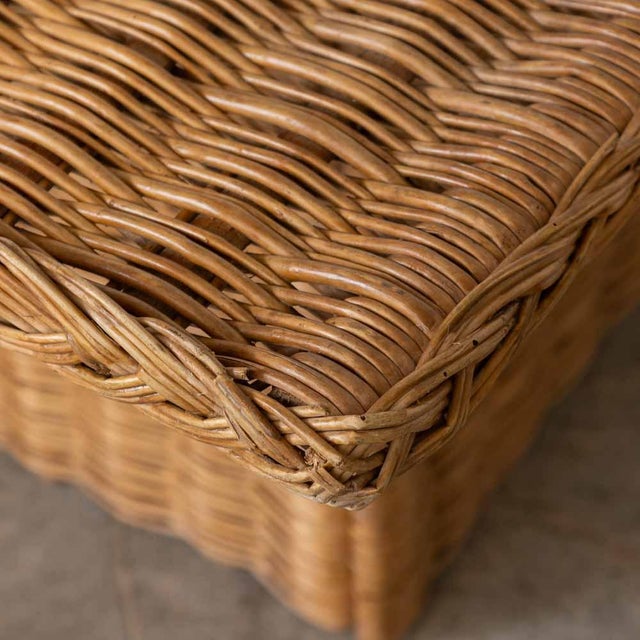 1960s Large French Wicker Coffee Table For Sale - Image 9 of 12