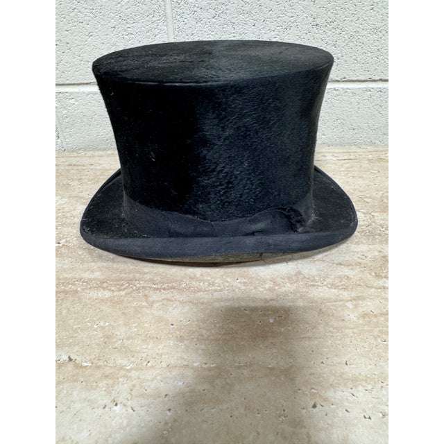 English Sinclair & Co Black Top Hat For Sale - Image 3 of 8