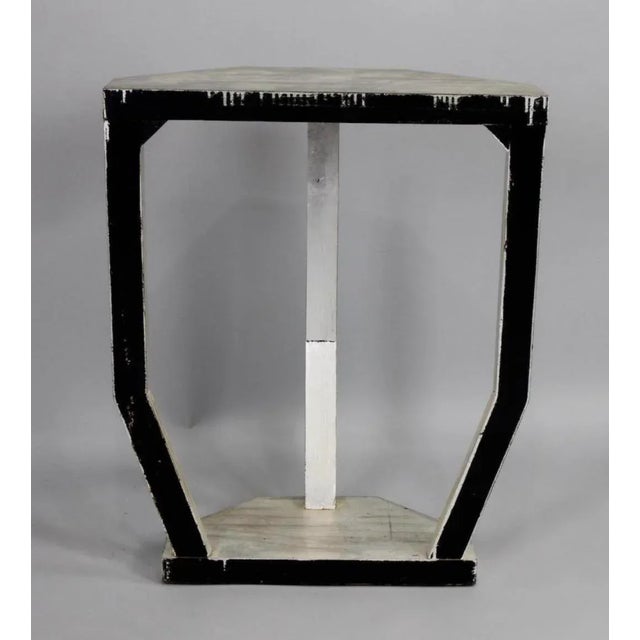 1960s Art Deco Mirror and Console Hall Table in Silver and Black For Sale - Image 9 of 12