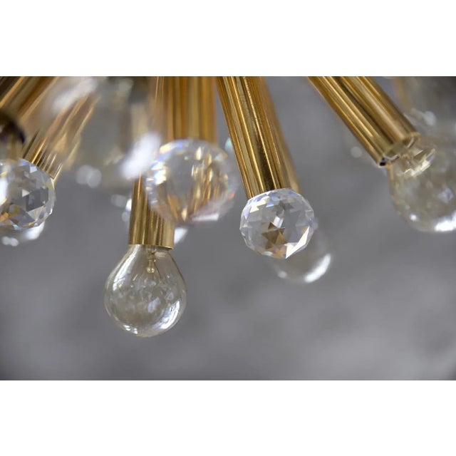Mid-Century Modern Gilt Brass Pendant Lamp with Swarovski Balls from Ernst Palme, 1960s For Sale - Image 3 of 18