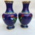 Pair of Vintage Cloisonné Enamel Dragon Vases – Sapphire Blue Ground, Gilded Accents For Sale In Los Angeles - Image 6 of 9
