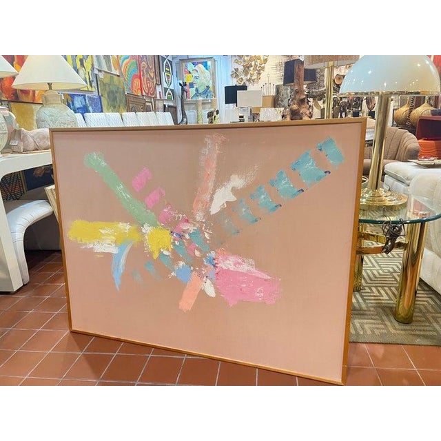 1980s Large Signed Post Modern Abstract Expressionist Painting 1980's For Sale - Image 5 of 18