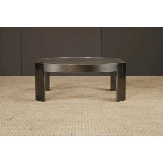 Karl Springer 'Banker' Coffee Table in Patinated Bronze and Lucite, 1970s For Sale In Los Angeles - Image 6 of 17