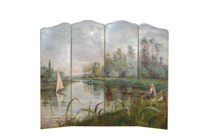 French Folding Screen by Charles Frechon, 1894