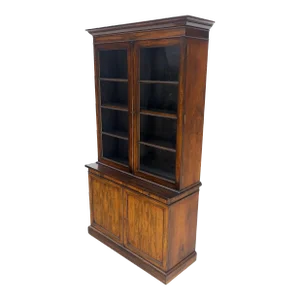 All Rosewood Double Glass Doors Adjustable Shelves Pull Out Desk Secretary