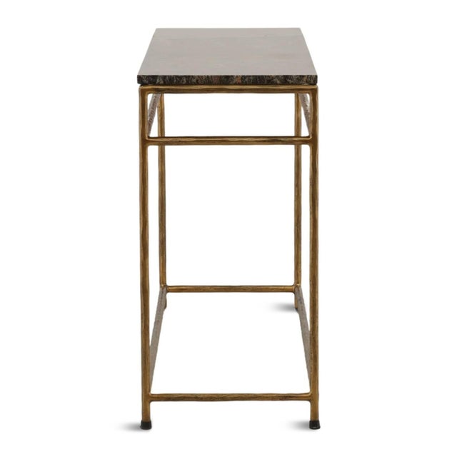 Juniper Marble & Brass Console Table For Sale - Image 4 of 5
