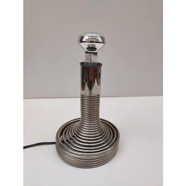 Italian Spirale Table Lamp in Chrome Steel by Angelo Mangiarotti, 1970s For Sale - Image 3 of 9