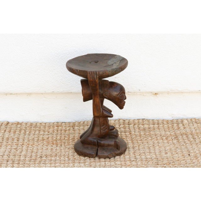 Wood Antique African Luba Sculpture Stool For Sale - Image 7 of 11